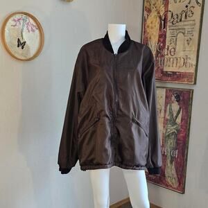 Vintage 80s/90s Satin Fleece Lined Bomber Jacket by Master Sportsman  XL